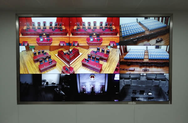 液晶拼接屏與黃山市屯溪區(qū)人民法院攜手打造監(jiān)控大屏顯示終端